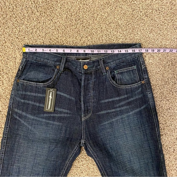 THE HUNDREDS - Blue Selvedge Denim Jeans with Green Stitching - Size 34 - Picture 13 of 15